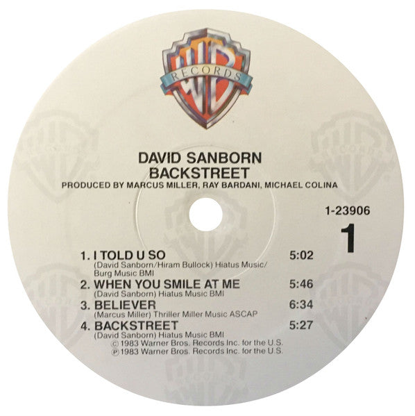 David Sanborn : Backstreet (LP, Album, All)