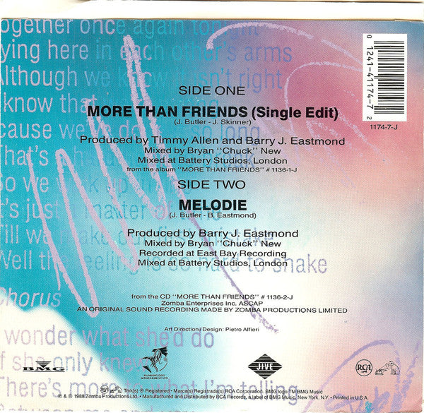 Jonathan Butler : More Than Friends (7", Single)