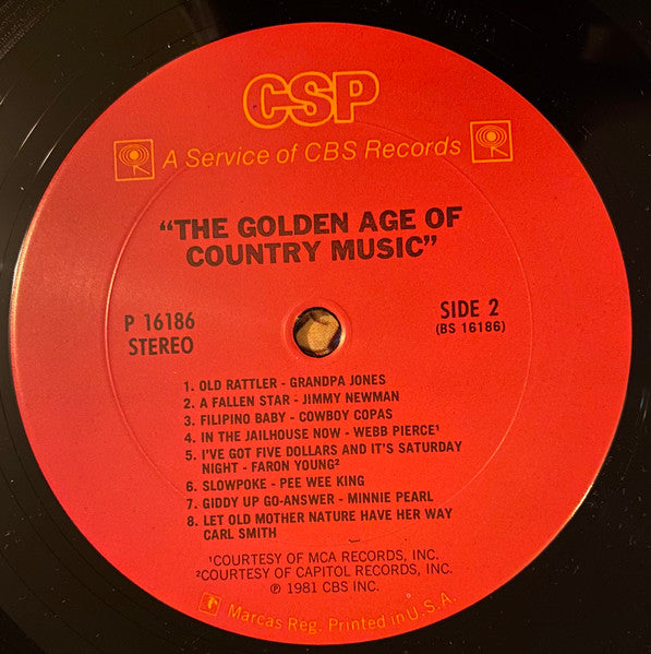 Various : The Golden Age Of... Country Music "A Parade of Super Stars From The GRAND OLE OPRY" (LP, Comp)