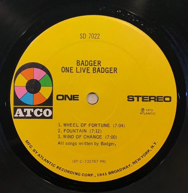 Badger (5) : One Live Badger (LP, Album, Pre)