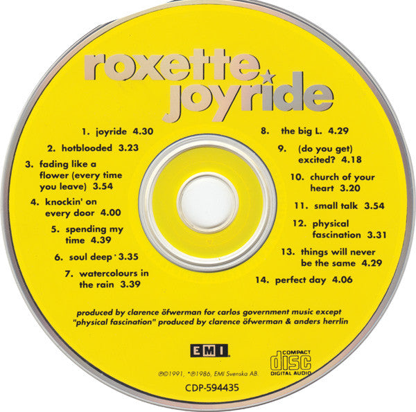 Roxette : Joyride (CD, Album, Club)