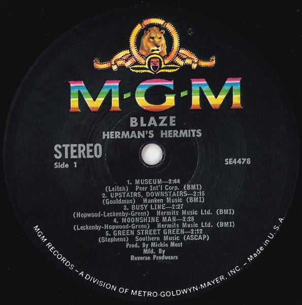 Herman's Hermits : Blaze (LP, Album, MGM)