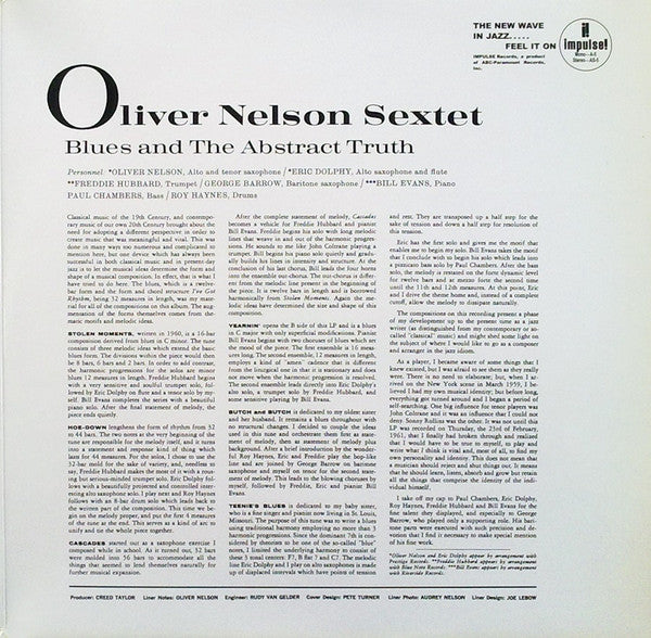 Oliver Nelson : The Blues And The Abstract Truth (LP, Album, RE, RM, Gat)