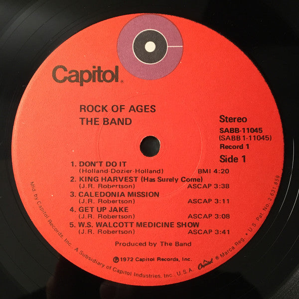 The Band : Rock Of Ages (The Band In Concert) (2xLP, Album, Jac)
