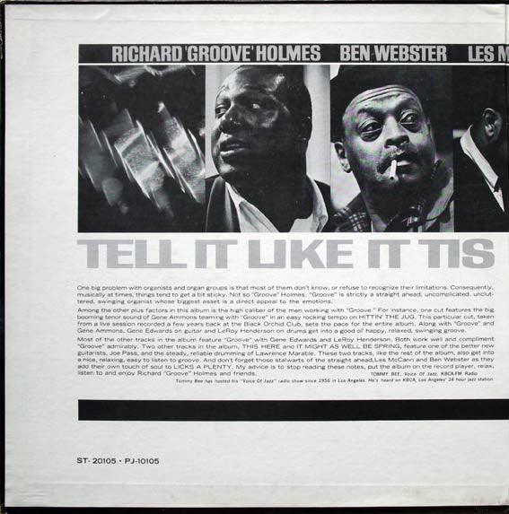 Richard "Groove" Holmes : Tell It Like It Tis (LP, Album, Gat)