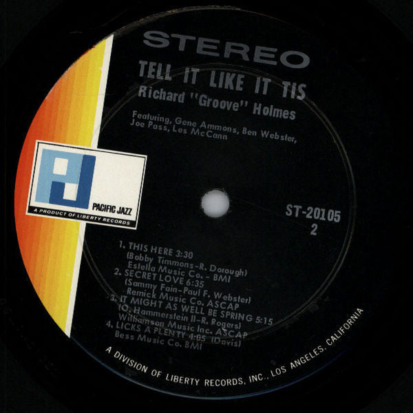 Richard "Groove" Holmes : Tell It Like It Tis (LP, Album, Gat)