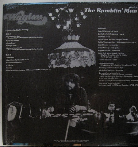 Waylon Jennings : Waylon The Ramblin' Man (LP, Album, Hol)