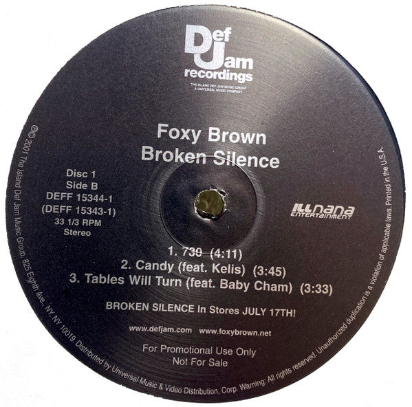 Foxy Brown : Broken Silence (2xLP, Advance, Album, Promo)