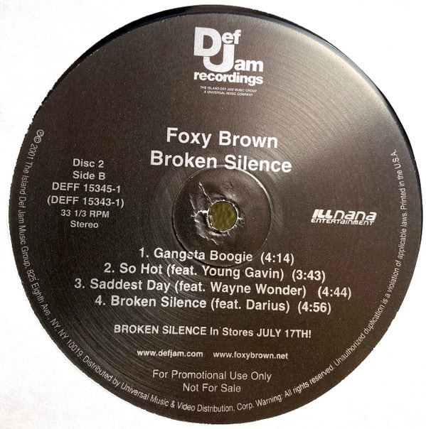 Foxy Brown : Broken Silence (2xLP, Advance, Album, Promo)