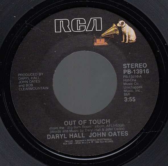 Daryl Hall John Oates* : Out Of Touch b/w Cold, Dark And Yesterday (7", Single, Styrene, Ind)
