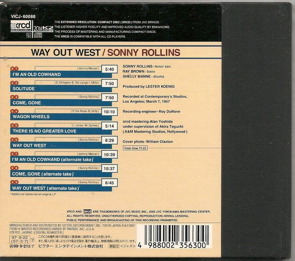Sonny Rollins : Way Out West (CD, Album, RE, RM)