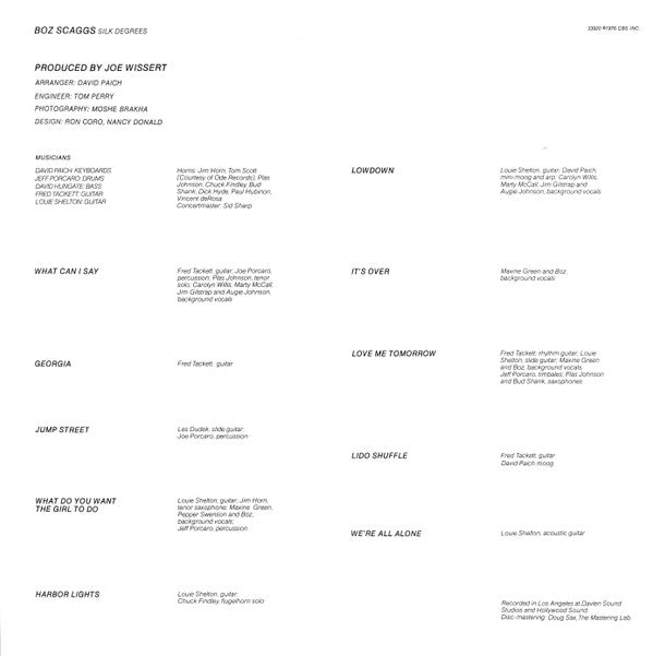 Boz Scaggs : Silk Degrees (CD, Album, RE)