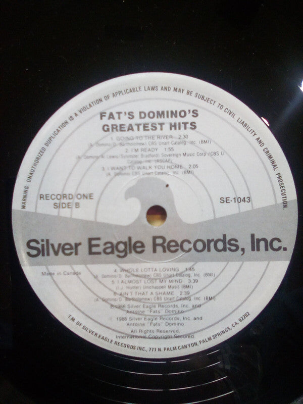 Fats Domino : Fats Domino - His Greatest Hits (2xLP, Album)