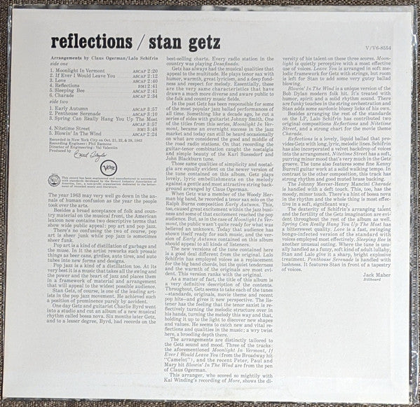 Stan Getz : Reflections (LP, Album)