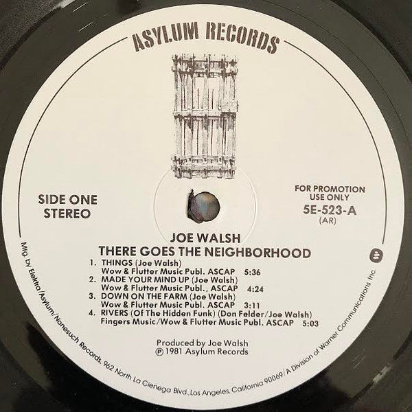 Joe Walsh : There Goes The Neighborhood (LP, Album, Promo)