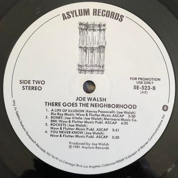 Joe Walsh : There Goes The Neighborhood (LP, Album, Promo)