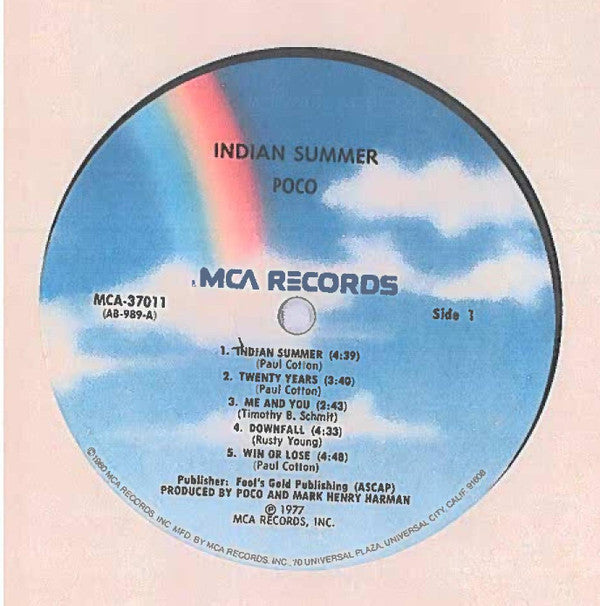 Poco (3) : Indian Summer (LP, Album, RE, Pin)