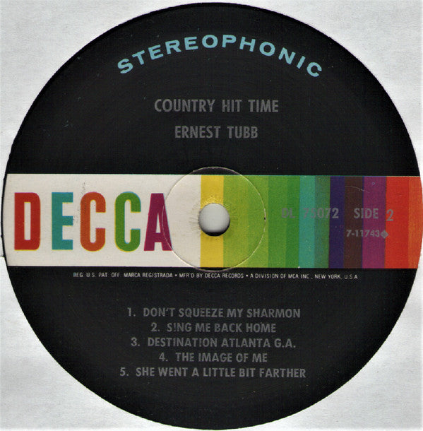 Ernest Tubb : Country Hit Time (LP, Album, Pin)