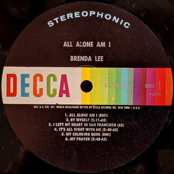 Brenda Lee : All Alone Am I (LP, Album)