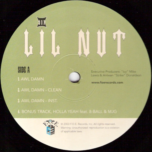 Lil Nut : AWL Damn (12")