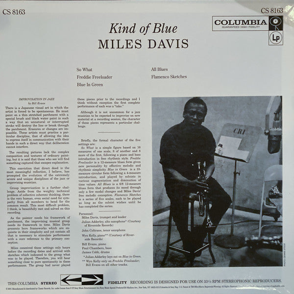 Miles Davis : Kind Of Blue (LP, Album, RE, RM, 180)
