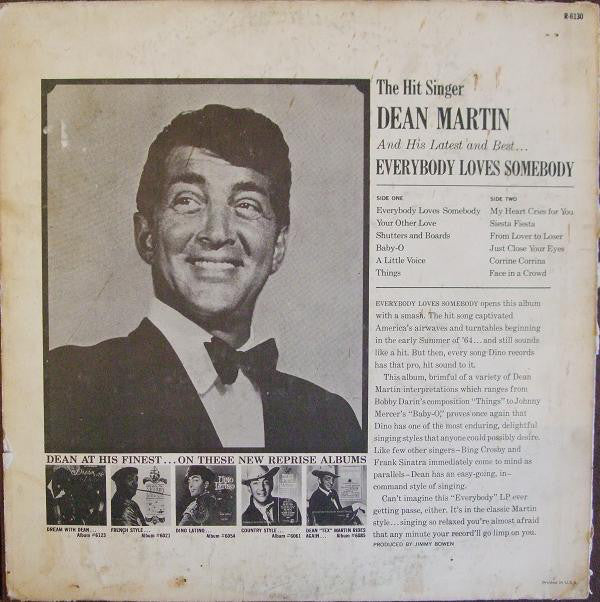 Dean Martin : Everybody Loves Somebody (LP, Album, Mono, Pop)
