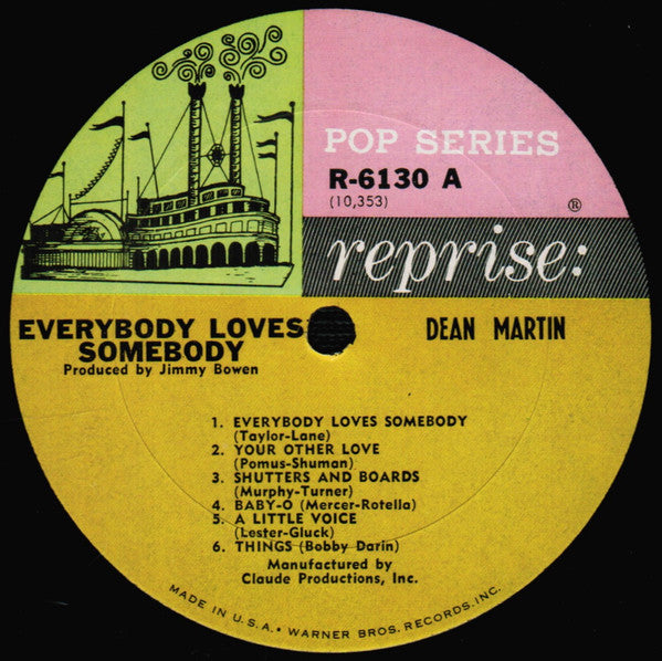 Dean Martin : Everybody Loves Somebody (LP, Album, Mono, Pop)
