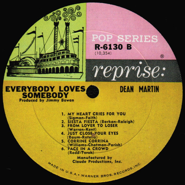 Dean Martin : Everybody Loves Somebody (LP, Album, Mono, Pop)