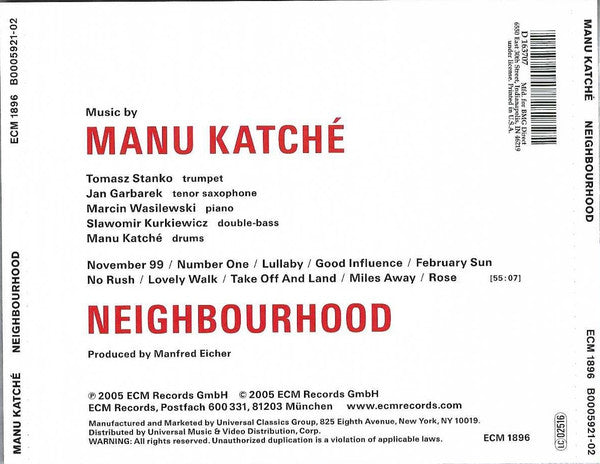 Manu Katché, Tomasz Stańko, Jan Garbarek, Marcin Wasilewski, Sławomir Kurkiewicz : Neighbourhood (CD, Album, Club)