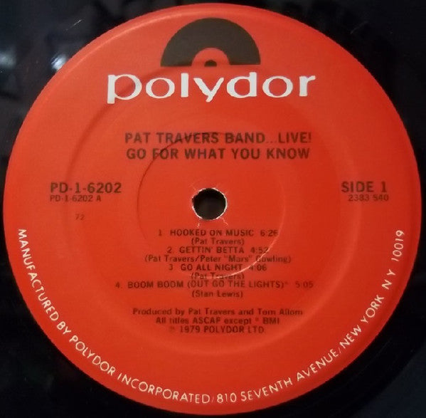 Pat Travers Band : ...Live! Go For What You Know (LP, Album, 72,)