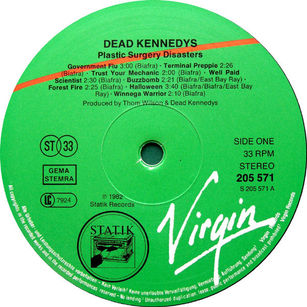 Dead Kennedys : Plastic Surgery Disasters (LP, Album)