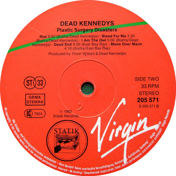 Dead Kennedys : Plastic Surgery Disasters (LP, Album)