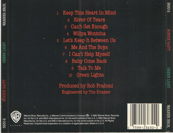Bonnie Raitt : Green Light (CD+G, Album, RE)