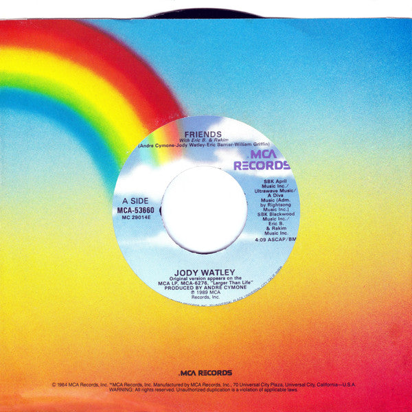 Jody Watley With Eric B. & Rakim : Friends (7", Single, Glo)