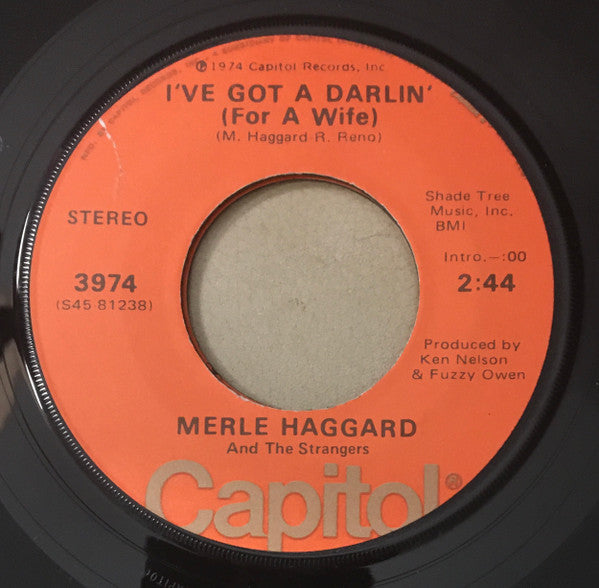 Merle Haggard And The Strangers (5) : Kentucky Gambler   (7", Single, Jac)