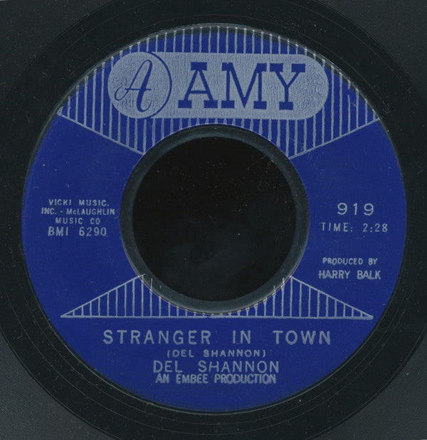 Del Shannon : Stranger In Town / Over You (7")