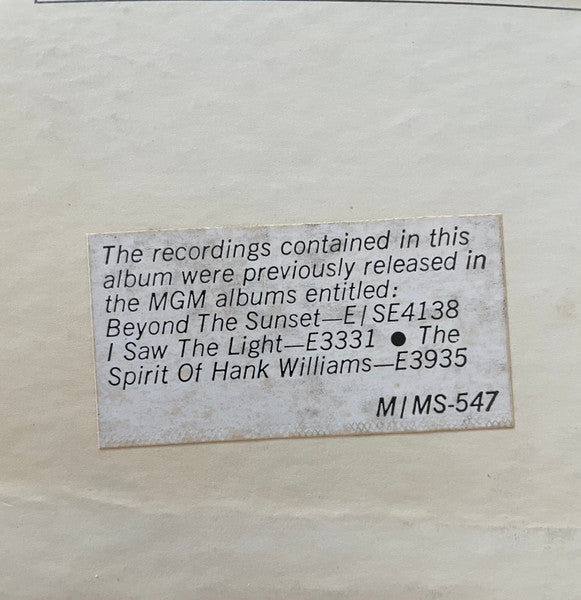 Mr. & Mrs. Hank Williams* : Mr. & Mrs. Hank Williams (LP, Comp, Mono, MGM)