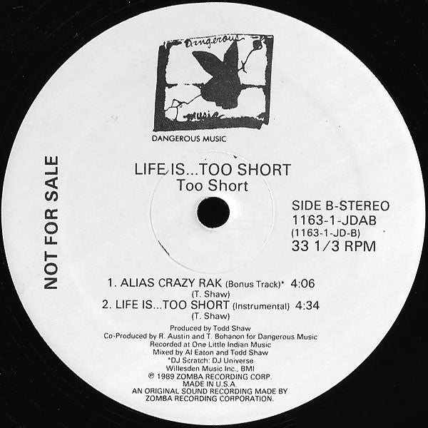 Too Short : Life Is... Too Short (12", Promo)