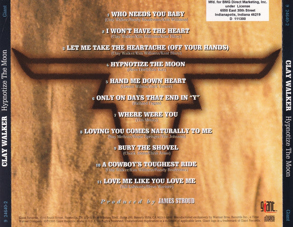 Clay Walker : Hypnotize The Moon (CD, Album, Club)