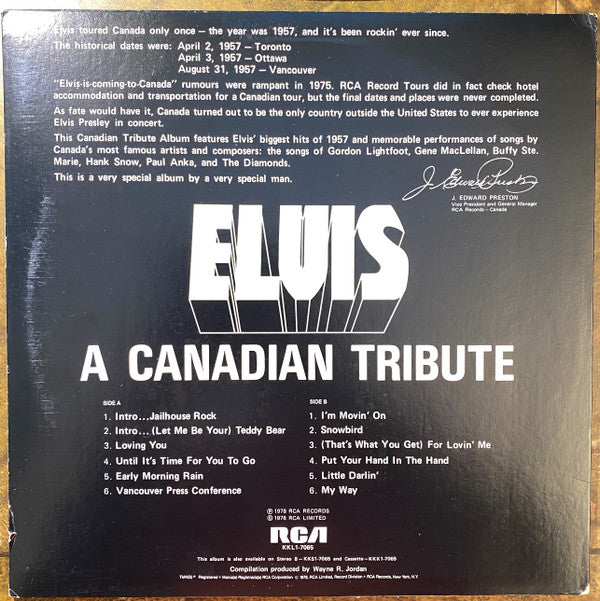 Elvis Presley : A Canadian Tribute (LP, Comp, Ind)