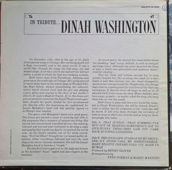 Dinah Washington : In Tribute... (LP)