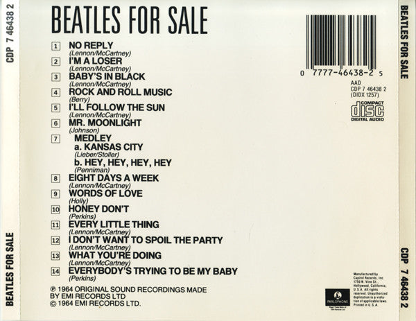 The Beatles : Beatles For Sale (CD, Album, Mono, RE, SRC)