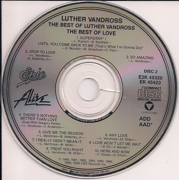 Luther Vandross : The Best Of Luther Vandross...The Best Of Love (2xCD, Comp, RM)