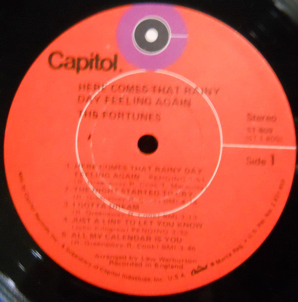 The Fortunes : Here Comes That Rainy Day Feeling Again (LP, Album, Jac)