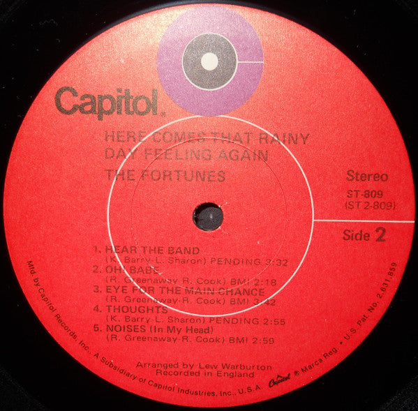 The Fortunes : Here Comes That Rainy Day Feeling Again (LP, Album, Jac)