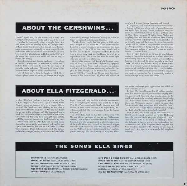 Ella Fitzgerald : Ella Fitzgerald Sings The Gershwin Song Book Vol. 1 (LP, Album)