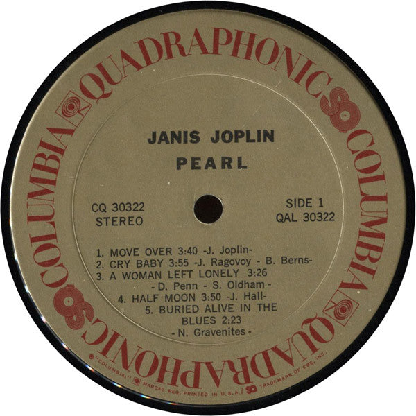 Janis Joplin : Pearl (LP, Album, Quad, Pit)