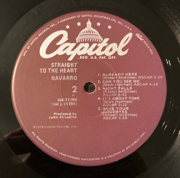 Navarro (7) : Straight To The Heart (LP, Album, Jac)