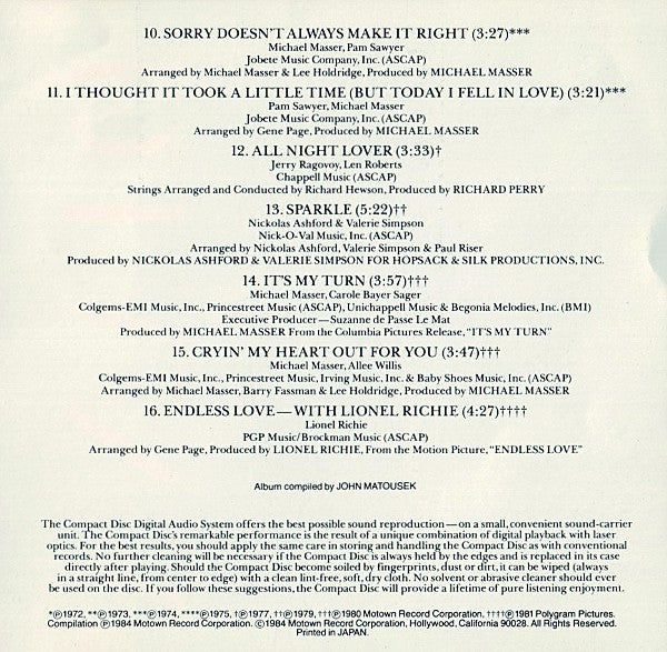 Diana Ross : All The Great Love Songs (CD, Comp, RE, San)