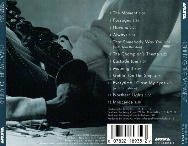 Kenny G (2) : The Moment (CD, Album, RP, Son)